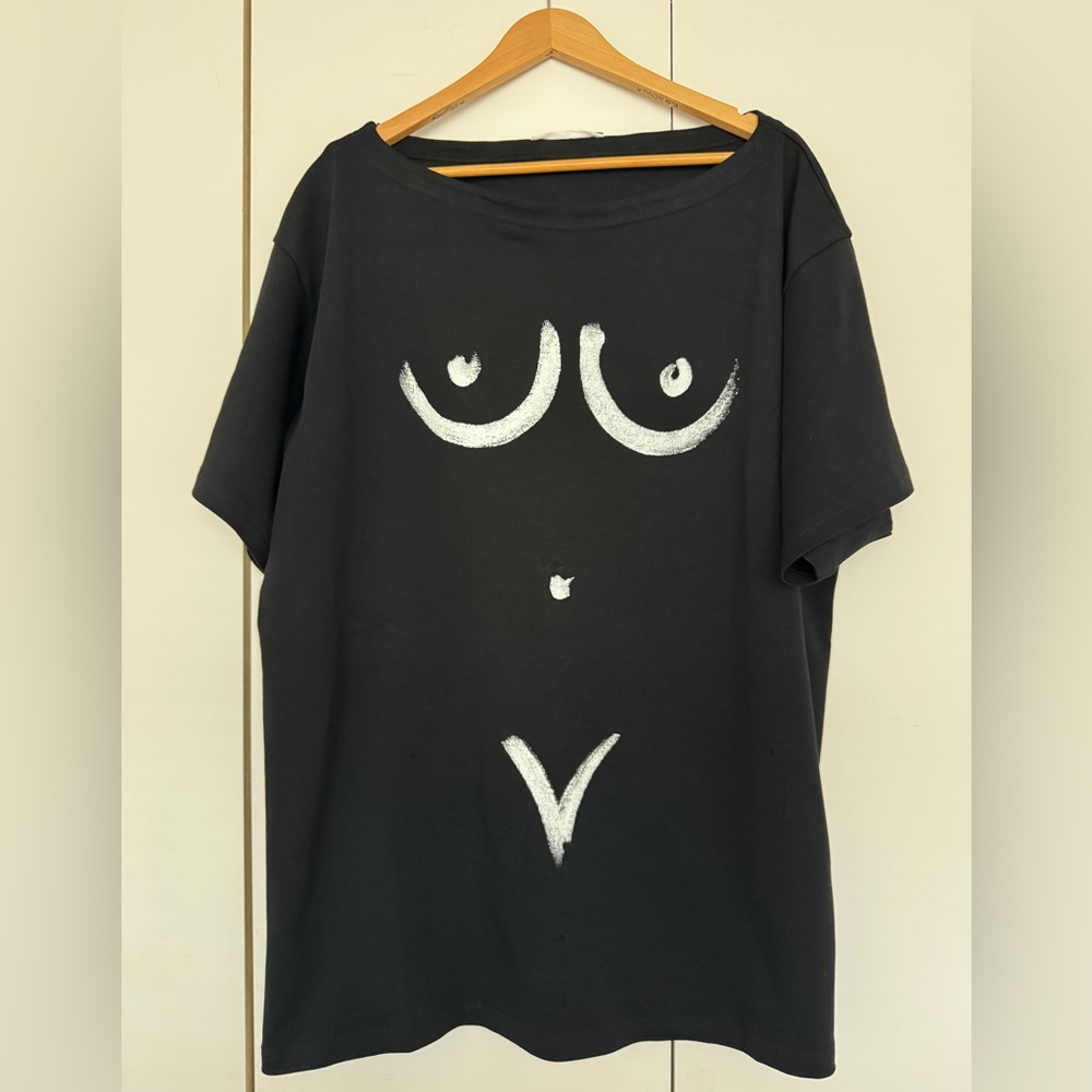 Moschino Black Top with White Detail